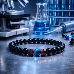 Armband herr natursten svart blå 8 mm