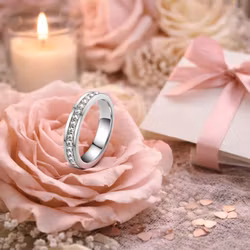 Ring dam kristaller rostfritt stål 4 mm