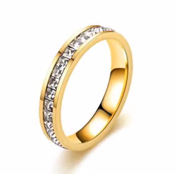 Ring dam kristaller guldfärgad 4 mm