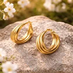 Örhängen dam creoler guldpläterat stål