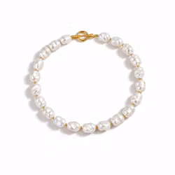 Halsband dam pärlor vit choker 40 cm