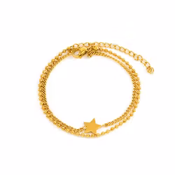 Armband dam stjärna guld kedja