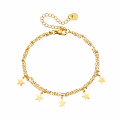 Armband dam stjärnor guld kedja