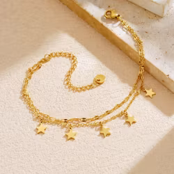 Armband dam stjärnor guld kedja