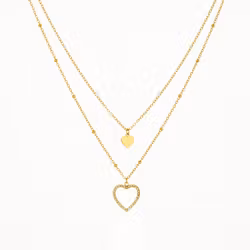 Halsband dam hjärta guld lagerkedja