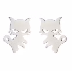 Örhängen Dam Katt Rostfritt Stål