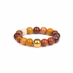Elastisk ring i varmtonad mookaite-look
