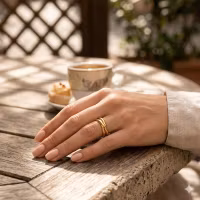 Guldring med tredubbel design