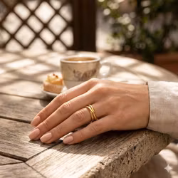 Guldring med tredubbel design
