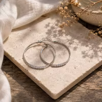 Elegant silvercreoler med 40 mm diameter