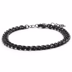 Snyggt svart armband i rostfritt stål