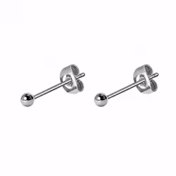 Stilrena kulaörhängen i silver 3 mm