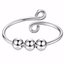 Stilren justerbar fidgetring i silver