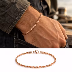 Snyggt Rope armband i guld 4 mm 18 cm