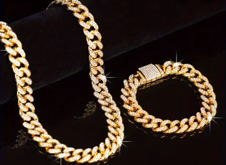 Cuban Iced out guld kombo