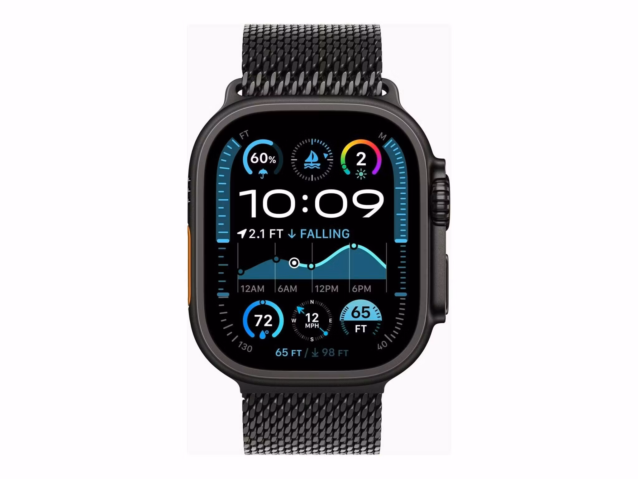 Apple Watch Ultra 2, 49 mm, Smartklocka, Svart