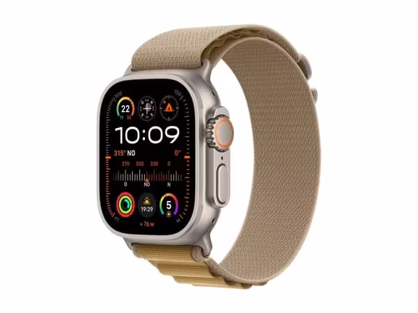Apple Watch Ultra 2, 49 mm, Smartklocka, Brun/Grå