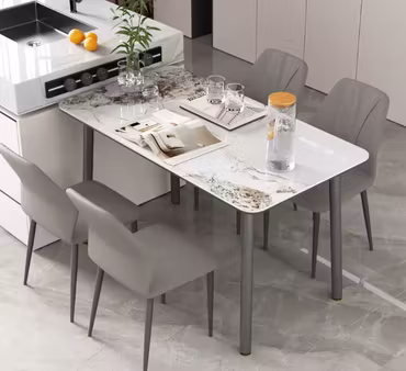 Elegant | 2 matstolar i PU-läder med hög rygg