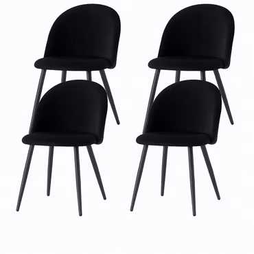Soft Touch | 4 matstolar med metallben