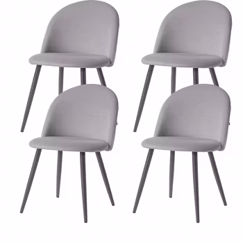 Soft Touch | 4 matstolar med metallben