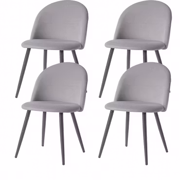 Soft Touch | 4 matstolar med metallben