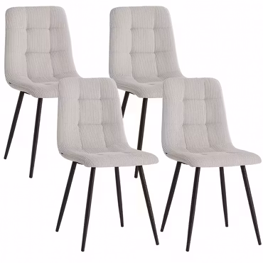 Soft Corduroy | 4 matstolar med metallben