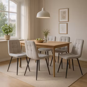 Soft Corduroy | 4 matstolar med metallben
