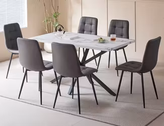 Modern | Matbord 140x80 cm med stenmönstrad topp