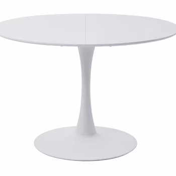 Milo | Runt matbord 110 cm, vit/svart