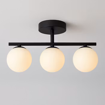 Bean | Vit LED-glas taklampa i nordisk cream-stil