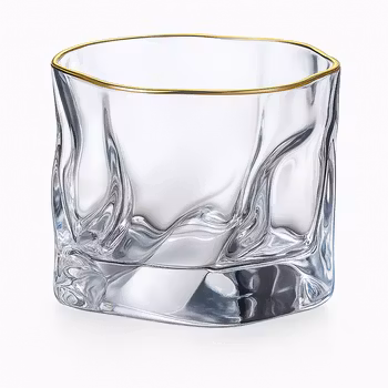 Twist | 2-pack oregelbundna glas med guldkant 280 ml