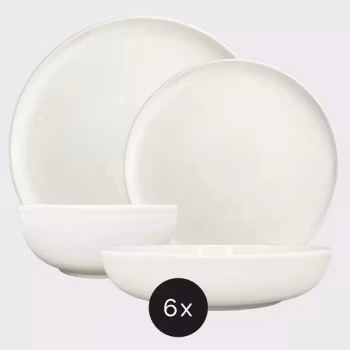Lina | 18-delars mattallriksset i vitt och beige