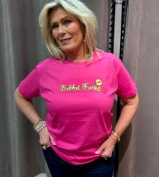 Cerise/guld Bubbelfredag T-shirt