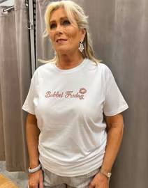 Vit/glitter Bubbelfredag T-shirt