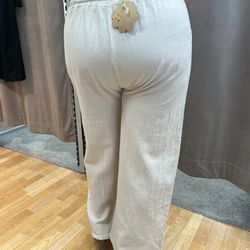 Beige linnebyxor
