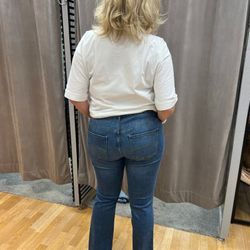 Blå flare jeans