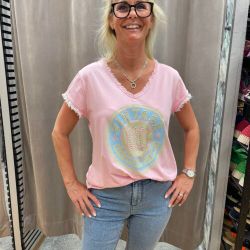 Rosa T-shirt med tryck