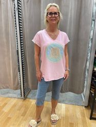 Rosa T-shirt med tryck