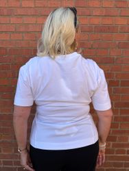 Vit T-shirt med rosett