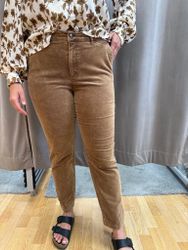Cognac/bruna byxor i sammet