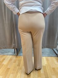 Beige stretchiga kostymbyxor