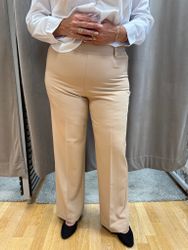 Beige stretchiga kostymbyxor