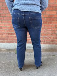 Mörkblå regular fit raka jeans