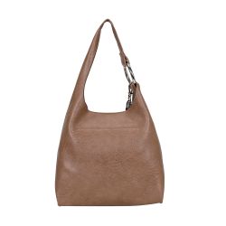 Taupe axelväska med nyckelring