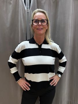 Svart/vit randig pikétröja