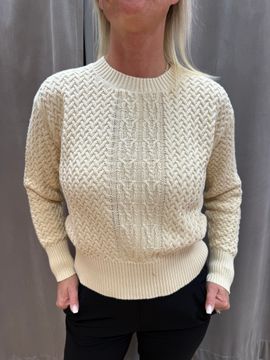 Ljusbeige stickad tröja