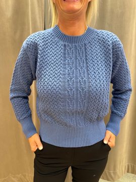 Jeansblå stickad tröja