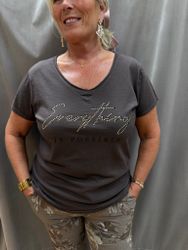 Taupe färgad T-shirt Everything is Possible