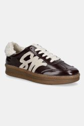 Vinröda sneakers med teddydetaljer