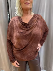 Brun mönstrad topp med drapering